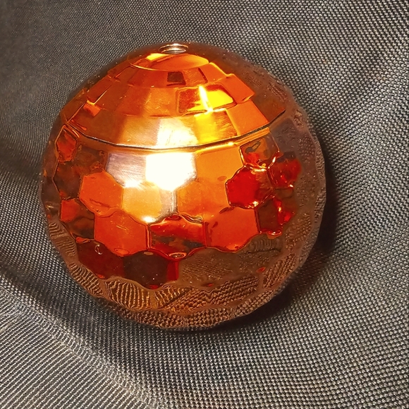 Fun disco ball beverage bottle, screw on top. Plastic copper color design. - Picture 1 of 4